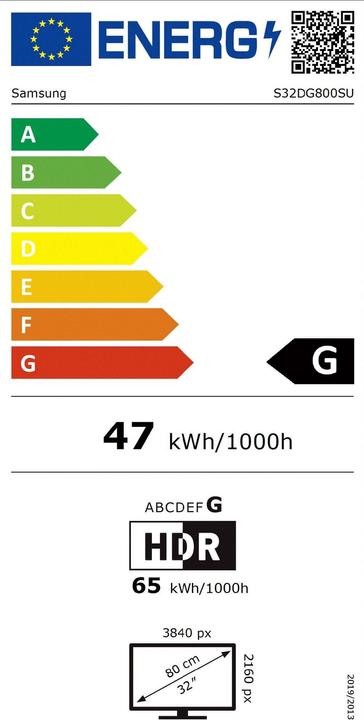 Label énergétique Samsung Odyssey OLED G8 - G80SD (3840 x 2160 pixels, 32")