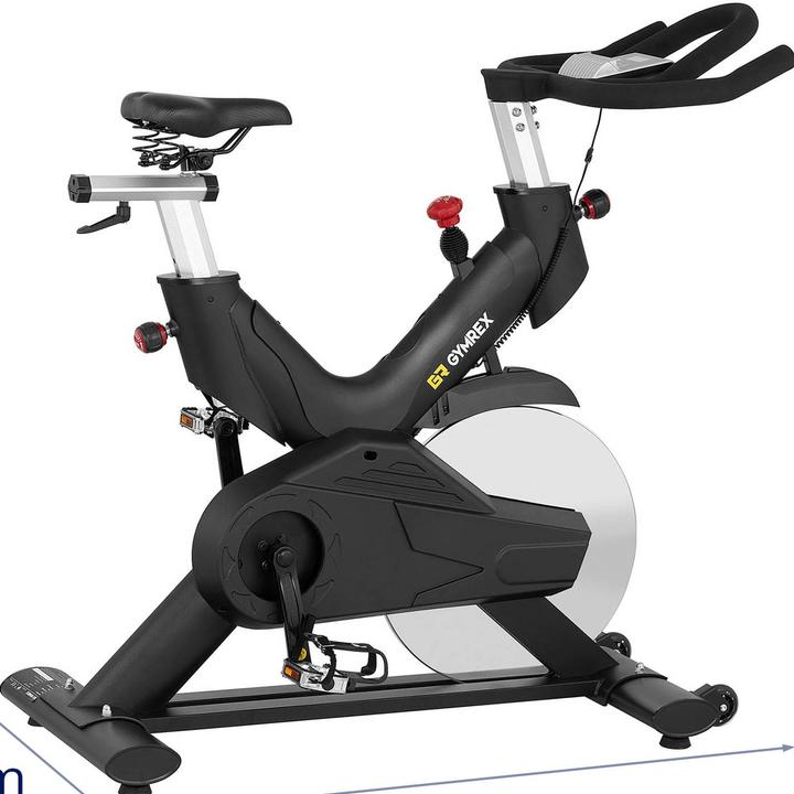 Produktbild Gymrex Heimtrainer Hometrainer Fahrrad Indoor Cycle 20 kg Schwungmasse bis 120 kg