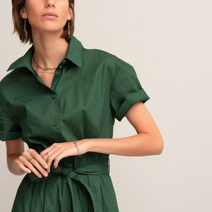 Image du produit La Redoute Collections Robe chemisier avec ceinture à nouer (40)
