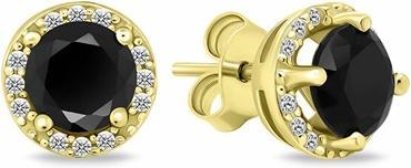 Brilio Silver - Sparkling gold-plated earrings with zircons EA601YBC