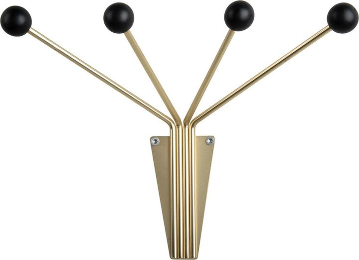 Immagine prodotto present time Gancio da parete Neptune Small 4 ganci, oro/nero, Conscious