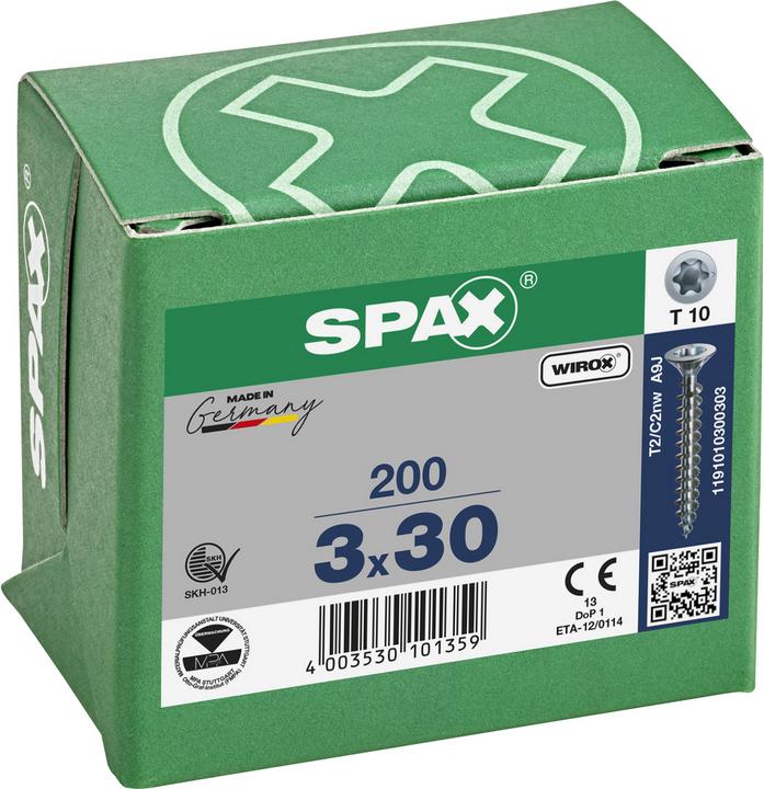 Produktbild Spax Universalschrauben 3 x 30 mm, 200 Stück (200 Schrauben pro Stück)