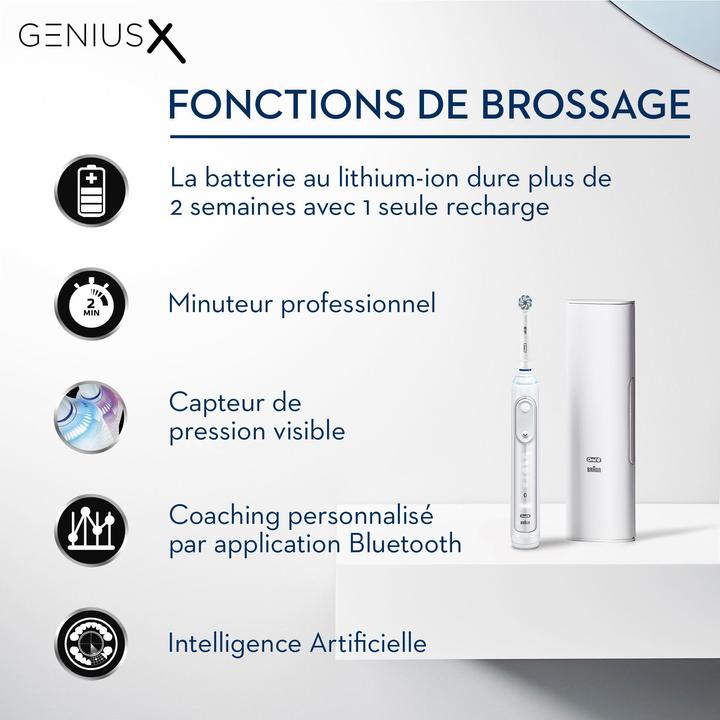 Actual product image Oral-B Genius X Electric Toothbrush White + Traveal case (Oscillating toothbrush)