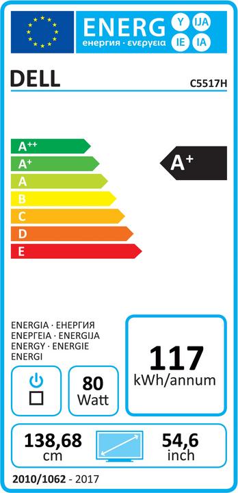 Energie-Label Dell C5517H 55" schwarz (1920 x 1080 Pixel, 54.60")