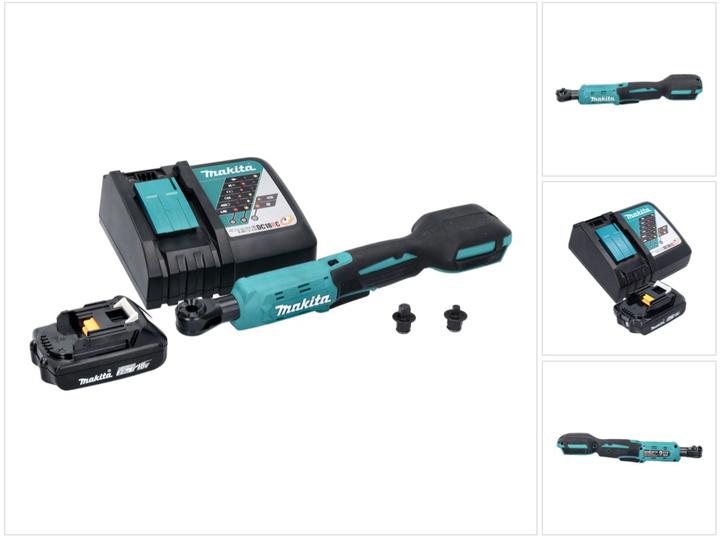 Makita DWR 180 RA1 Akku Ratschenschrauber 18 V 47,5 Nm 1/4" 3/8" + 1x Akku 2,0 Ah + Ladegerät (1/4")