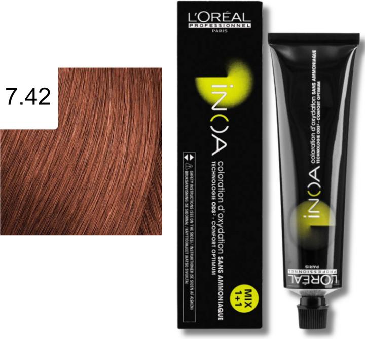 Image du produit L'Oréal Professionnel Inoa (7,42 Blonde moyenne cuivre irisé)