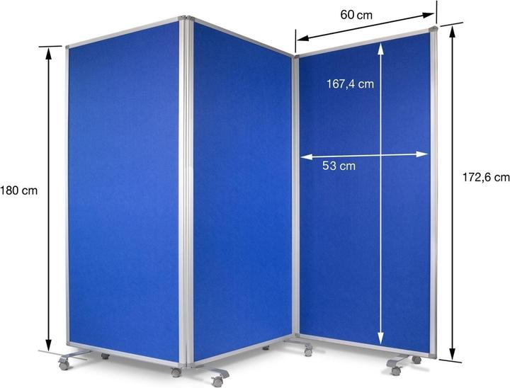 Produktbild Office Marshal Filz-Stellwand (180 x 35 x 180 cm)