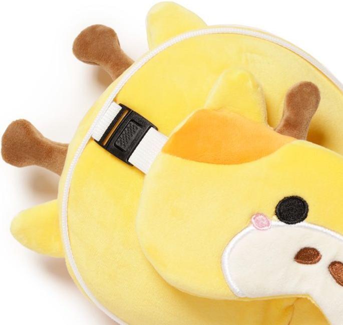 Produktbild Puckator Relaxeazzz Plüsch Giraffe rundes Reisekissen & Augenmaske (Kopf- & Nackenkissen)
