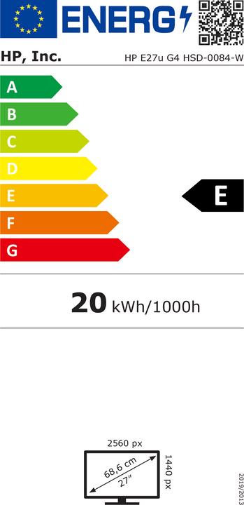 Energie-Label HP E27u G4 (2560 x 1440 Pixel, 27")