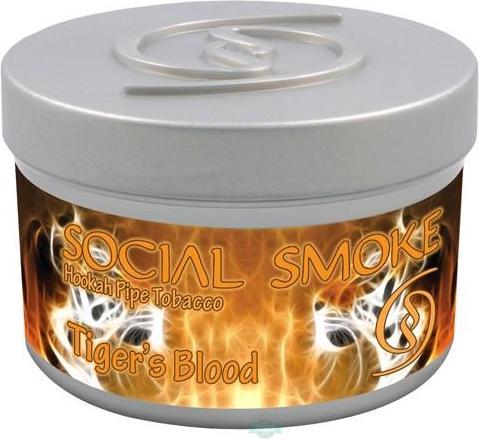 Actual product image Social Smoke Hookah tobacco Tiger's Blood (Strawberry, Raspberry, Cherry, Bilberry, 100 g)