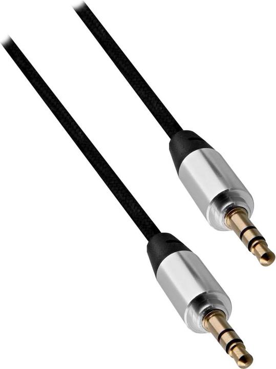 Produktbild T'nB CÂBLE AUDIO JACK 3,5MM M/M 3M (ARGENT/NOIR) (3 m, 3.5mm Klinke (AUX))