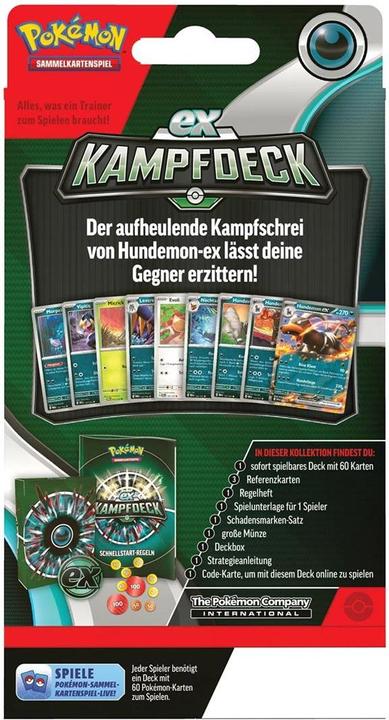 Actual product image Pokémon Kampfdeck Hundemon ex (German, Deck)