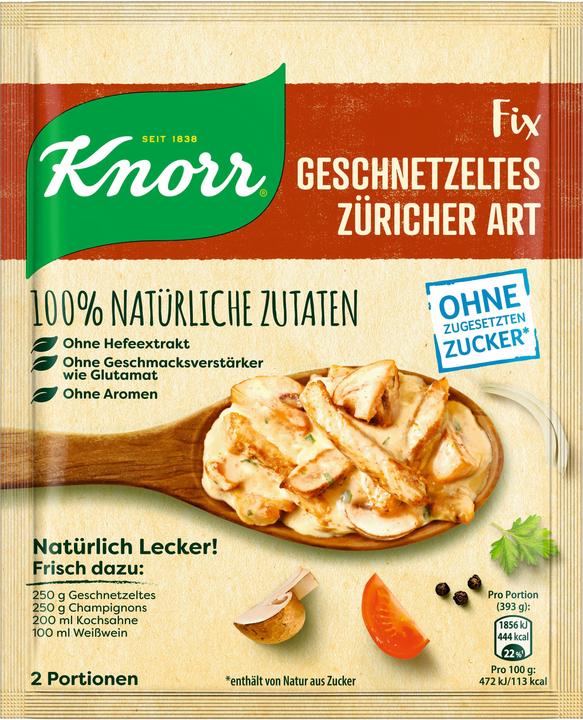 Actual product image Knorr Natürlich Lecker!schnnetzeltes Züricher Art (30 g)