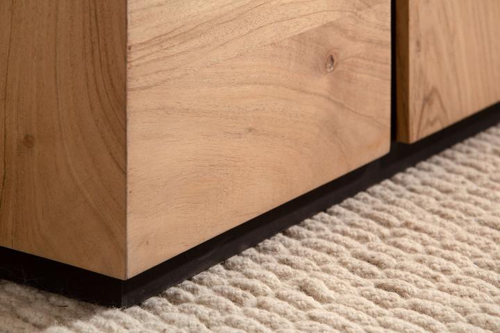 Produktbild FineBuy Couchtisch Sofatisch Akazie Massivholz 62 cm Quadratisch Wohnzimmertisch (62 x 62 x 33 cm)