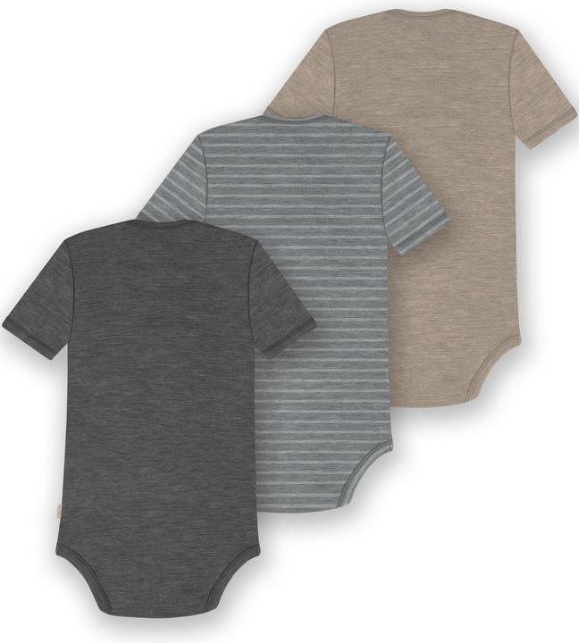 Immagine prodotto Normani Set di 3 body baby in merino a maniche corte "Tauranga" - 9299 (74)