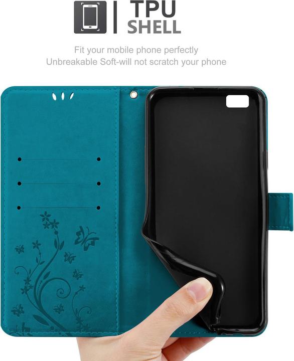 Productafbeelding Cadorabo Bloemen Boekomslag (Huawei P8 Lite)