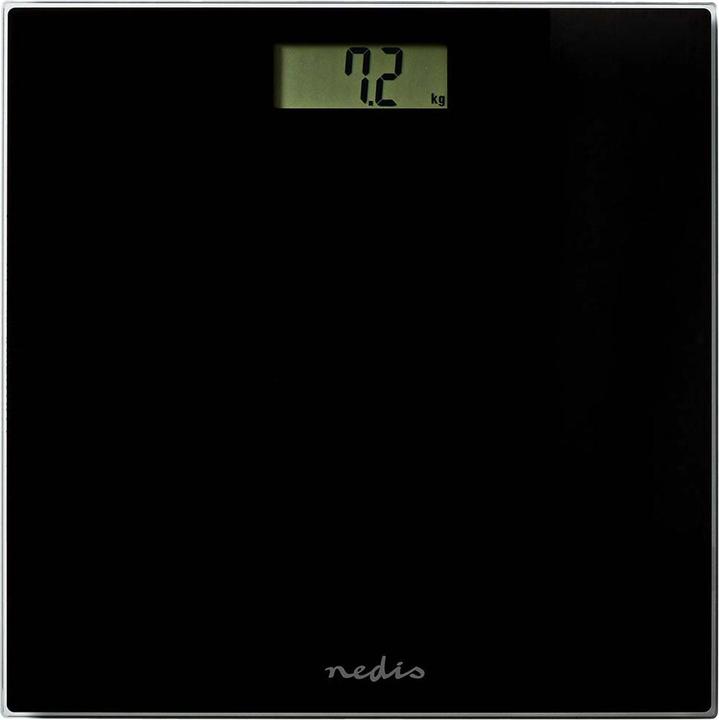 Immagine prodotto Nedis Bilancia pesapersone | Digitale | Nera | Vetro temperato | Capacità di pesatura massima: 150 kg (150 kg)