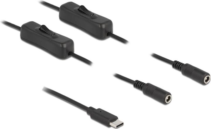 Produktbild Delock 86800 Kabeladapter USB Type-C 2 x DC 5.5 x 2.1 mm Schwarz (1 m)