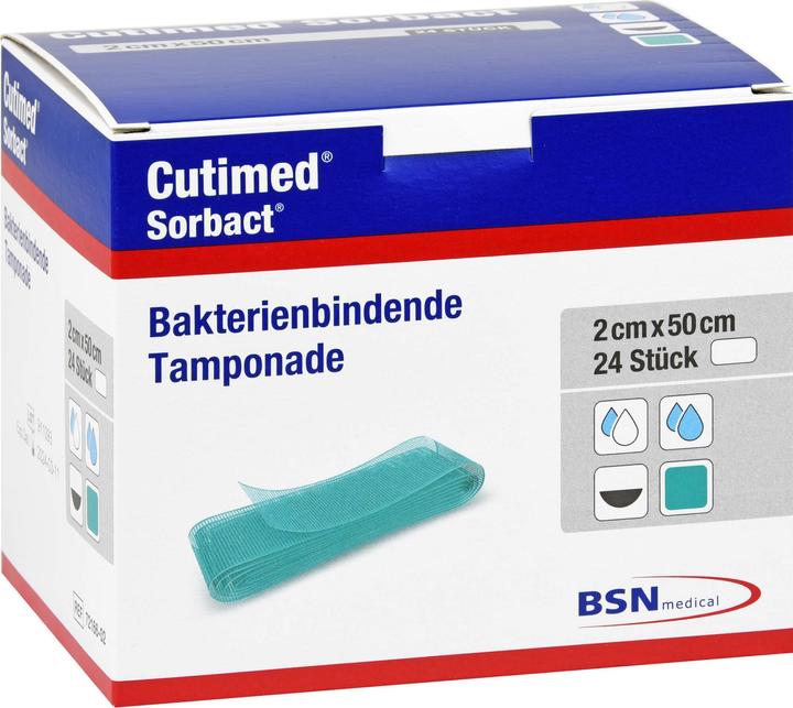 Produktbild BSN Cutimed Sorbact Tamponaden 2x50cm, 24 St TPO
