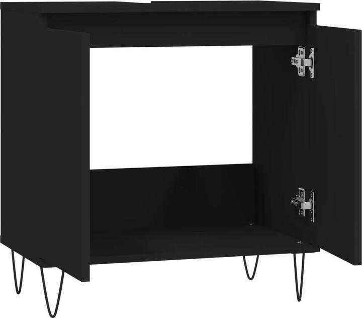 Actual product image VidaXL Badschrank Schwarz 58x33x60 cm Holzwerkstoff, Farbe (58 x 33 x 60 cm)