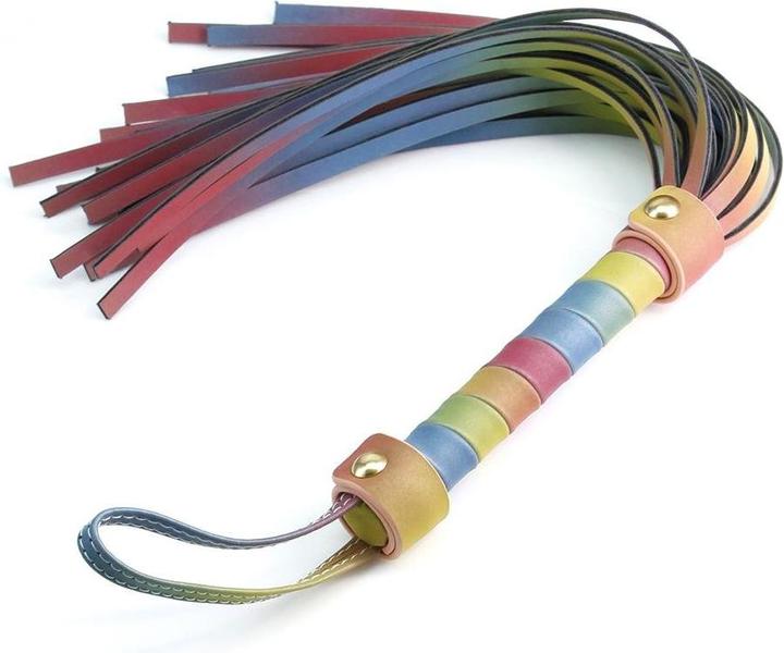 Actual product image NS Novelties Spectra Bondage Flogger - Rainbow
