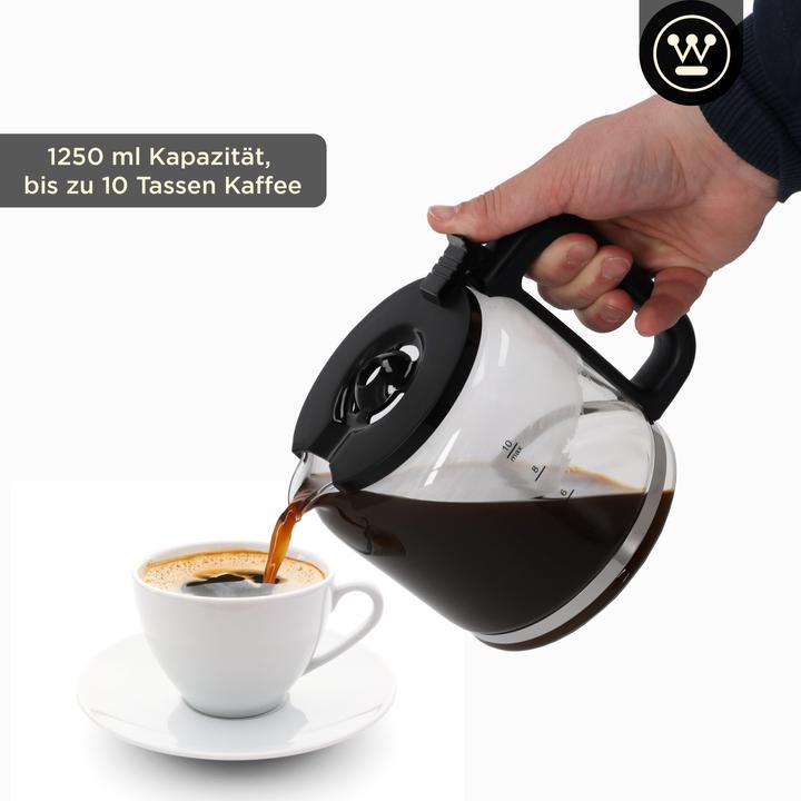 Image du produit Westinghouse Cafetière Retro 10 tasses 1,25l Verseuse en verre