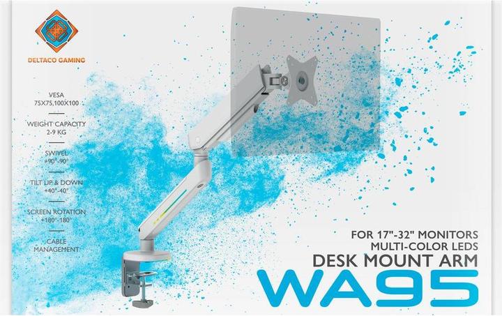 Actual product image Deltaco Gaming RGB - Single Arm Monitor Mounts (Table, 32")
