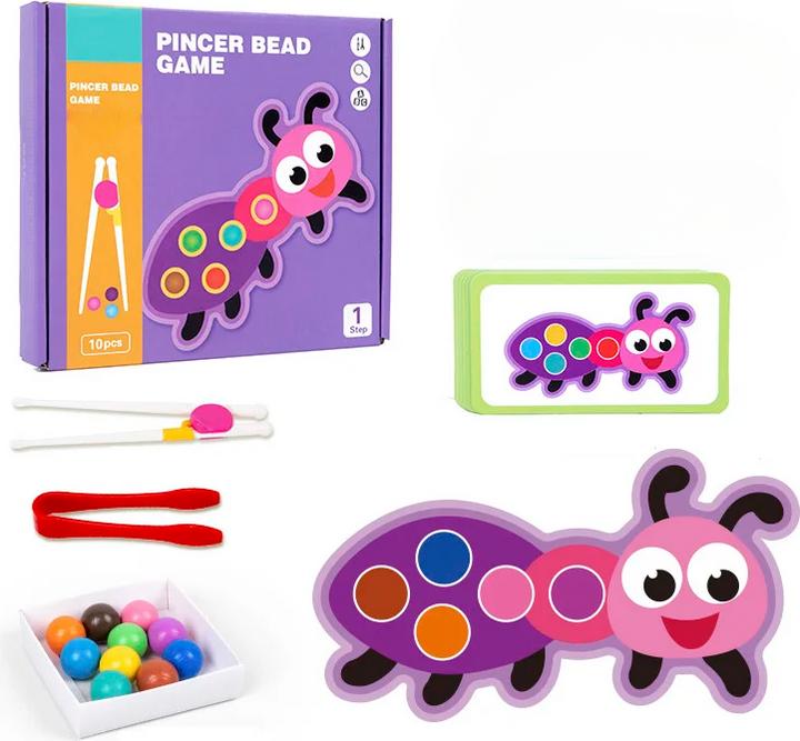 Activity Board Clip beads colour classification matching toy children logic concentration fine motor skills