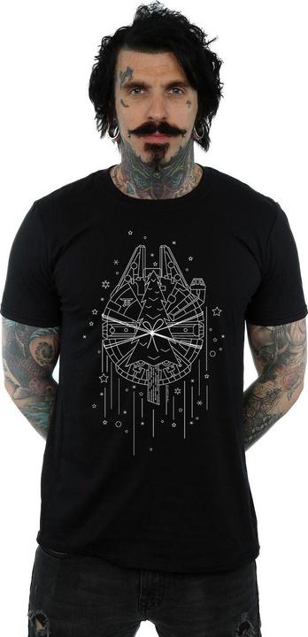 Actual product image Star Wars Mens Millennium Falcon Christmas Tree Delivery T-Shirt (M)