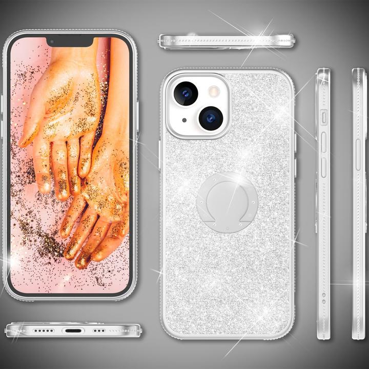 Produktbild Nalia Ring Glitzer Silikon Hülle (Apple iPhone 13 mini)