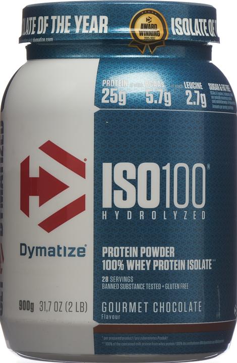 Actual product image Dymatize Iso 100 (Gourmet Chocolate, 1 pcs., 900 g)