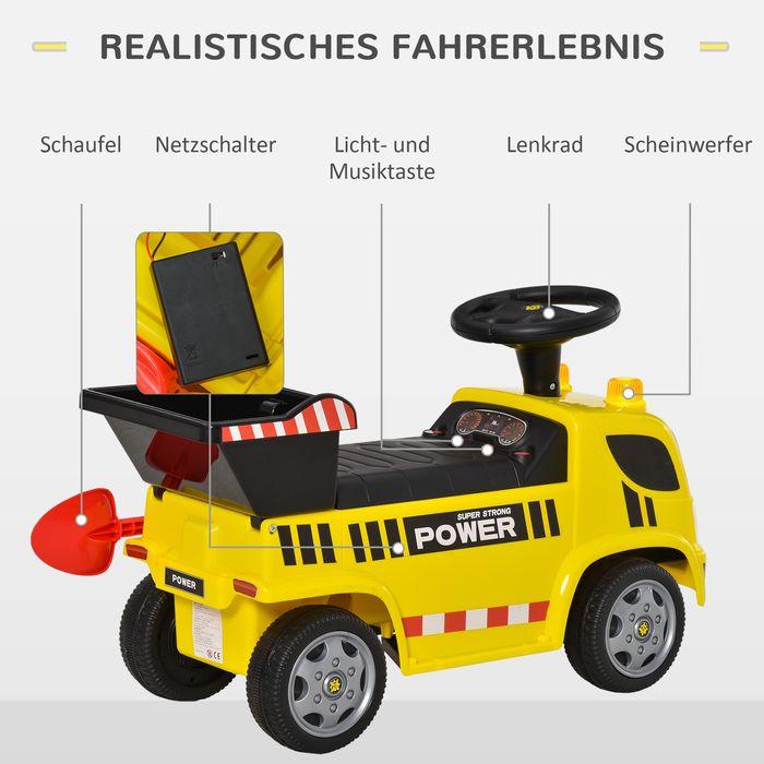 Actual product image Swisshandel24 Sit-on excavator ride-on car with tipping bucket and shovel for baby 18-36 months Metal PP plastic