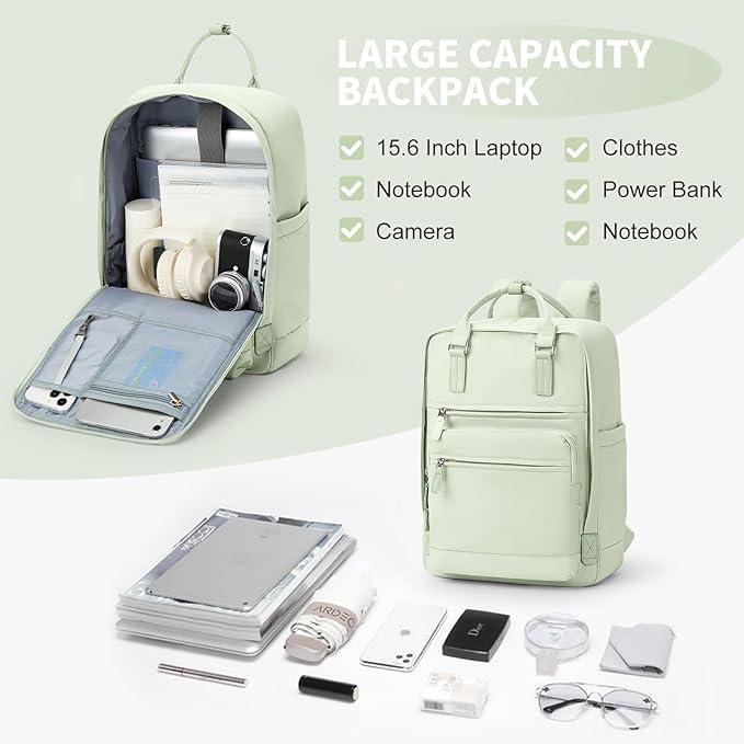 Produktbild Only-Bags.Store Solide Farbe Computer Laptop-Rucksack, einfache Preppy-Stil Schultasche, lässig Nylon Reise Sport