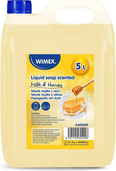 Produktbild Wimex.eu Flüssigseife mit Duft Milch & Honig 5L für Spender - 1 Stück (Flüssigseife, 5000 ml)