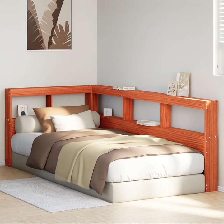 Immagine prodotto VidaXL Testiera con libreria a L in legno massiccio marrone cera da 75 cm