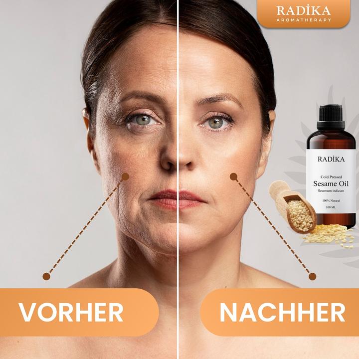 Produktbild Radika Sesamöl, Kaltgepresst, 100% Rein, BIO, natürlich, 100 ml (Körperöl, 100 ml)