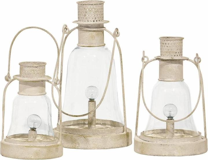 Actual product image Loberon LED Lantern Set of 3 Fitou Antique White (H, 3 x)