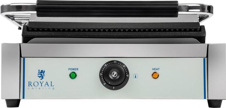 Produktbild Royal Catering Kontaktgrill Elektro Gastro Edelstahl 230V 2200W Panini Toaster Grill (EU-Stecker)