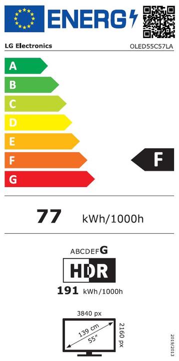 Energie-Label LG OLED55C57LA (55", C5, OLED, 4K, 2025)
