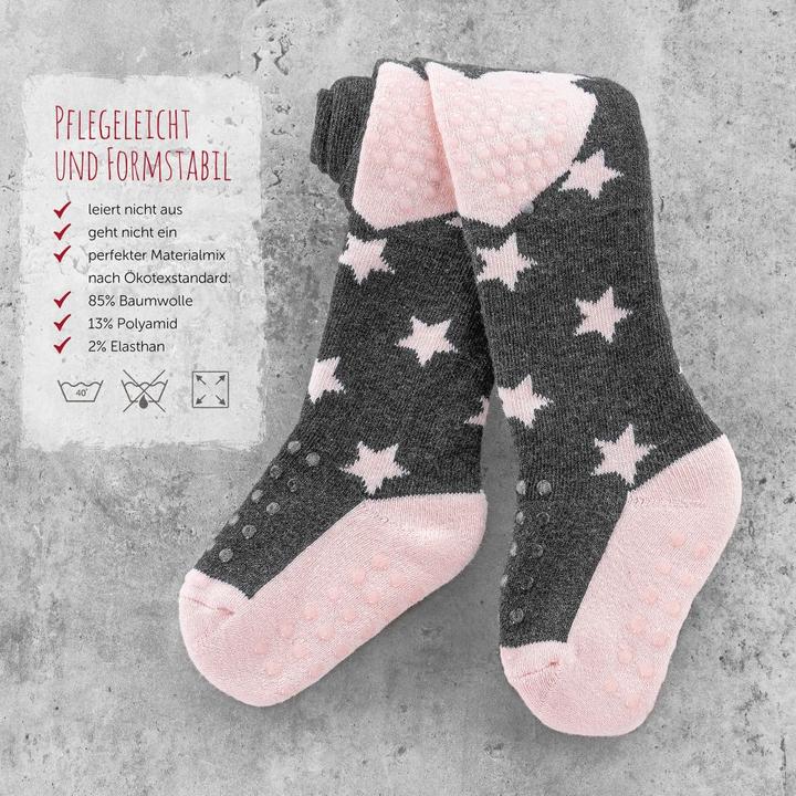 Produktbild La Loona LaLoona Baby-Strumpfhosen Krabbelstrumpfhose - Sterne Rose - (74/80)