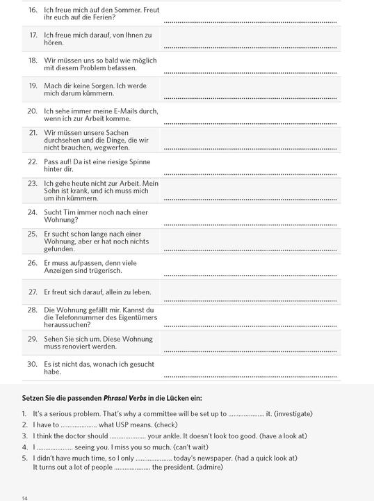 Produktbild Satz für Satz Phrasal Verbs Englisch (Deutsch, Englisch, 2022)
