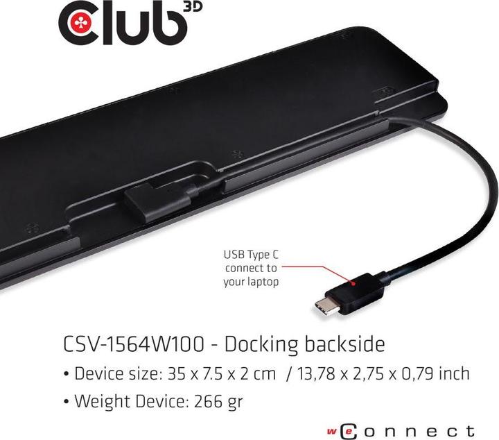 Actual product image Club 3D CSV-1564W100 (USB-C, 1 Ports)