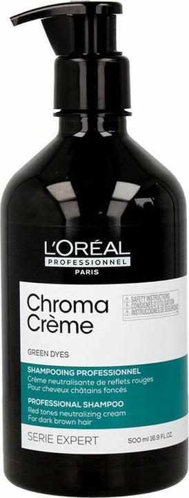 Actual product image L'Oréal Professionnel CHROMA CRÈME green dyes professional shampoo 500 ml (500 ml, Liquid shampoo)