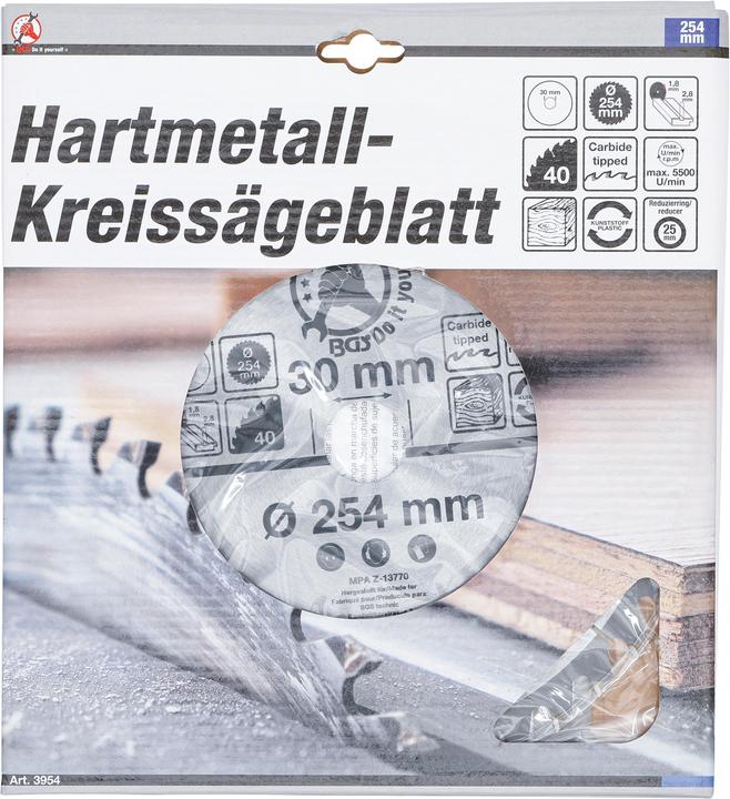 Actual product image BGS Carbide Tipped Circular Saw Blade Ø 254 x 30 x 3.2 mm 40 teeth