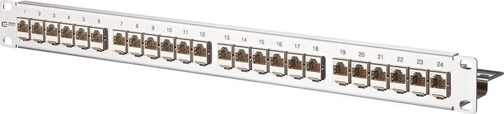 Actual product image Metz Connect BTR E-DAT modul 24x8(8) patch panel Cat.6 1U stainless steel module rack with 24 individually