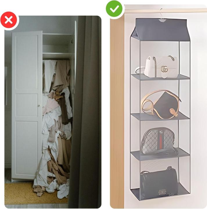 Immagine prodotto Hermex Organizzatore per borse da appendere 4 scomparti Grigio