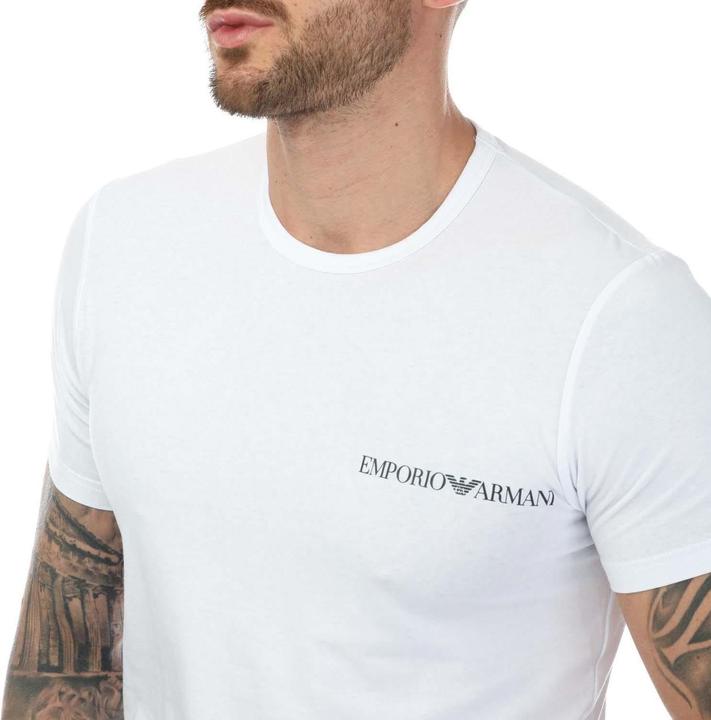 Actual product image Emporio Armani Mens Underwear Logo T-Shirt (Pack of 2) (S)