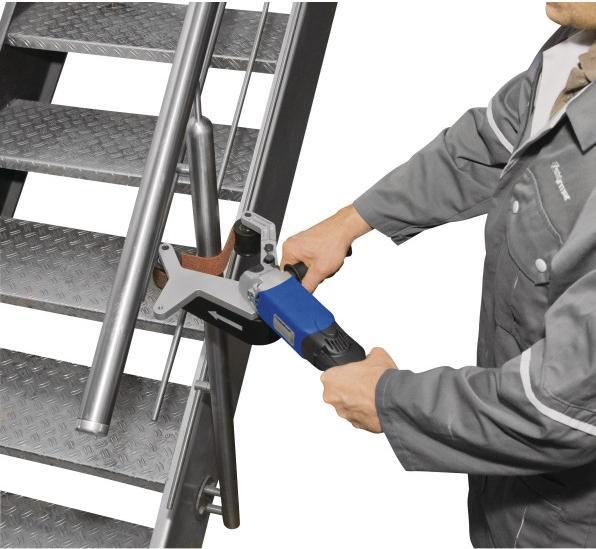 Immagine prodotto Metallkraft Smerigliatrice a nastro per tubi RSM 760 Tubo-Ø 15-180 mm 40 x 760 mm 1200 W (Levigatrice a nastro per tubi, 1200 W)