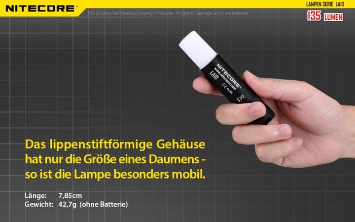Actual product image Nitecore La10 (7.90 cm, 135 lm)