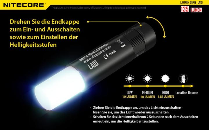 Actual product image Nitecore La10 (7.90 cm, 135 lm)